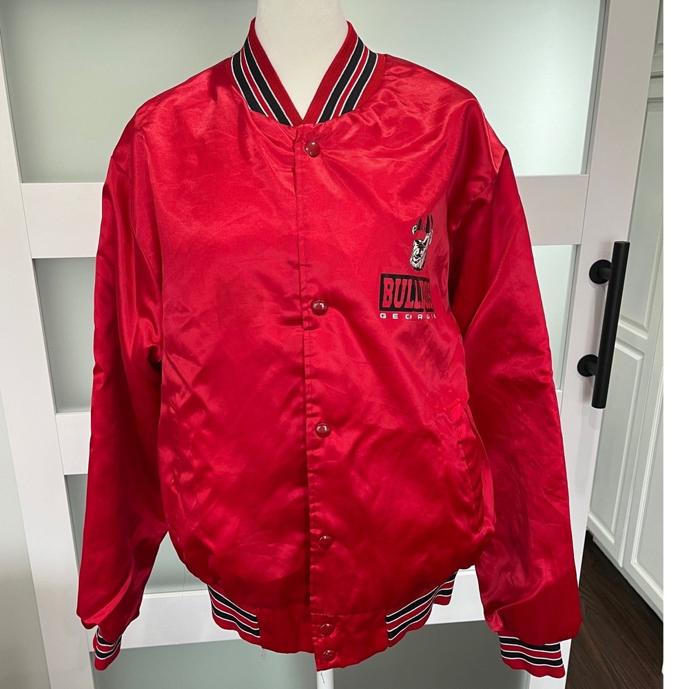 Furst of a‎ Kind Georgia Bulldogs Varsity Satin Bomber Jacket Red Large UGA